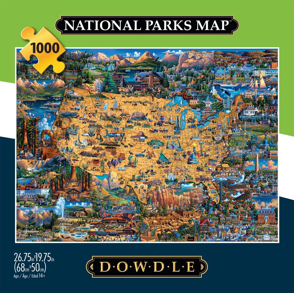 Buffalo Games Eric Dowdle National Parks Map puslespil 1000 USA-kort