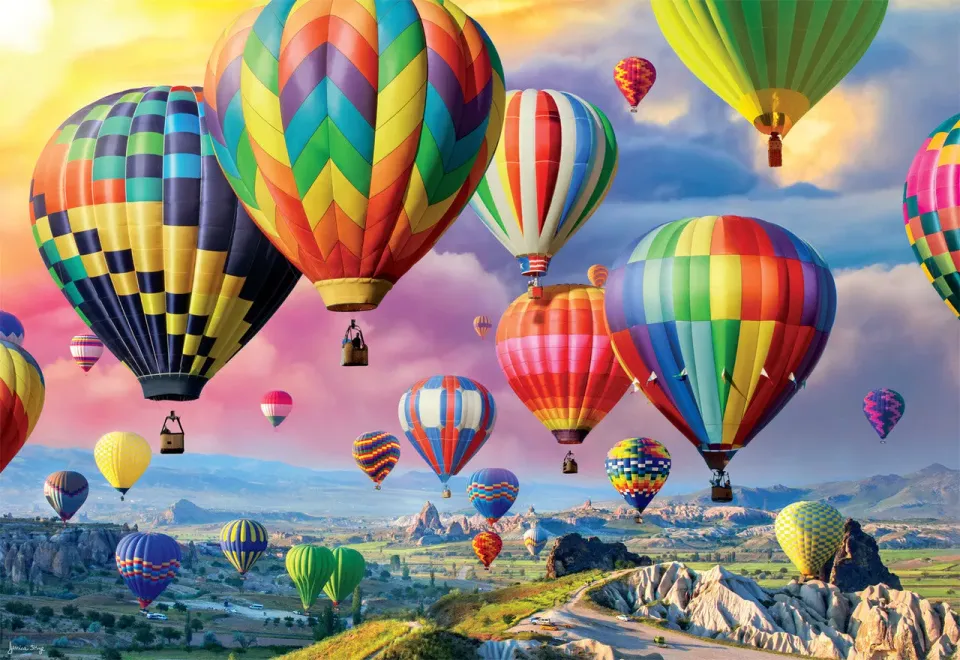 Buffalo Games Up, Up and Away puslespil 2000 brikker luftballoner