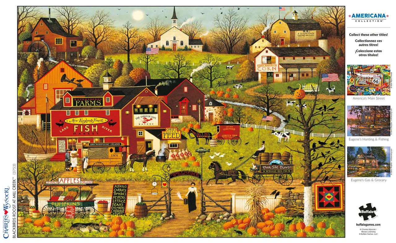 Buffalo Games Blackbirds Roost Mill Creek puslespil 500 byliv