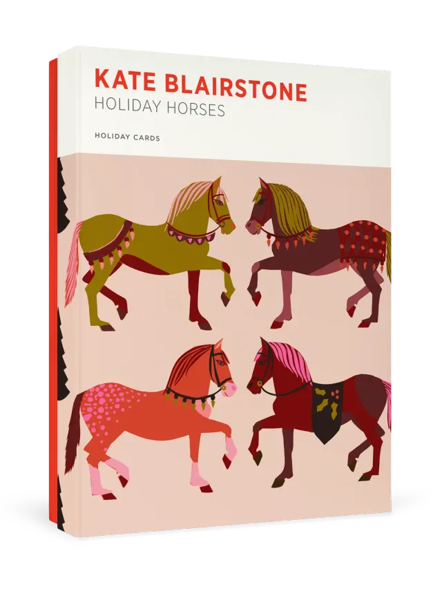 Pomegranate Kate Blairstone Holiday Horses julekort æske