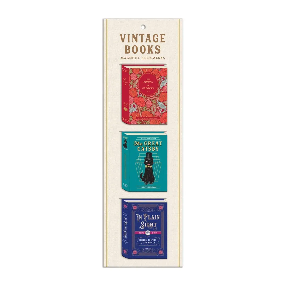Good Puzzle Co. Vintage Books magnetbogmærker 3 stk bøger