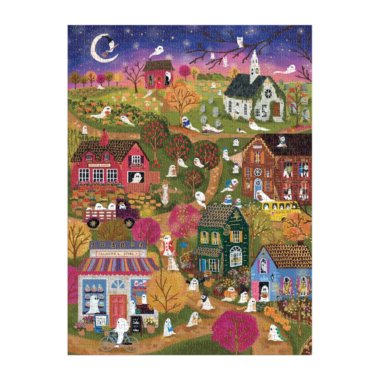 Good Puzzle Co. Spooky Village puslespil 1000 brikker folie