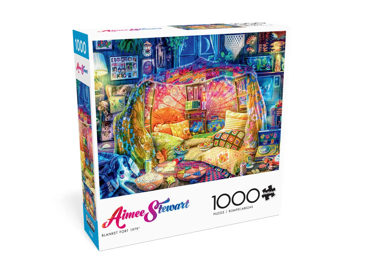 Buffalo Games Aimee Stewart Blanket Fort puslespil 1000 brikker hygge