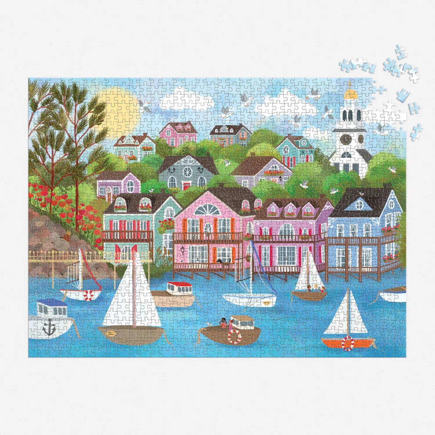 Good Puzzle Co. Joy Laforme Harbor by the Sea 1000 brikker puslespil kyst