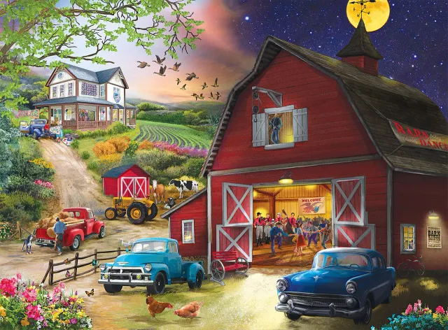 Buffalo Games Night Day Farm Life puslespil 1000 brikker dag nat