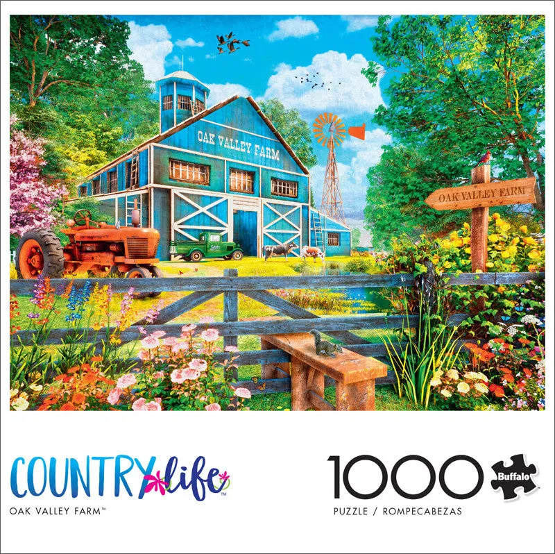 Buffalo Games Country Life Oak Valley Farm puslespil 1000 brikker