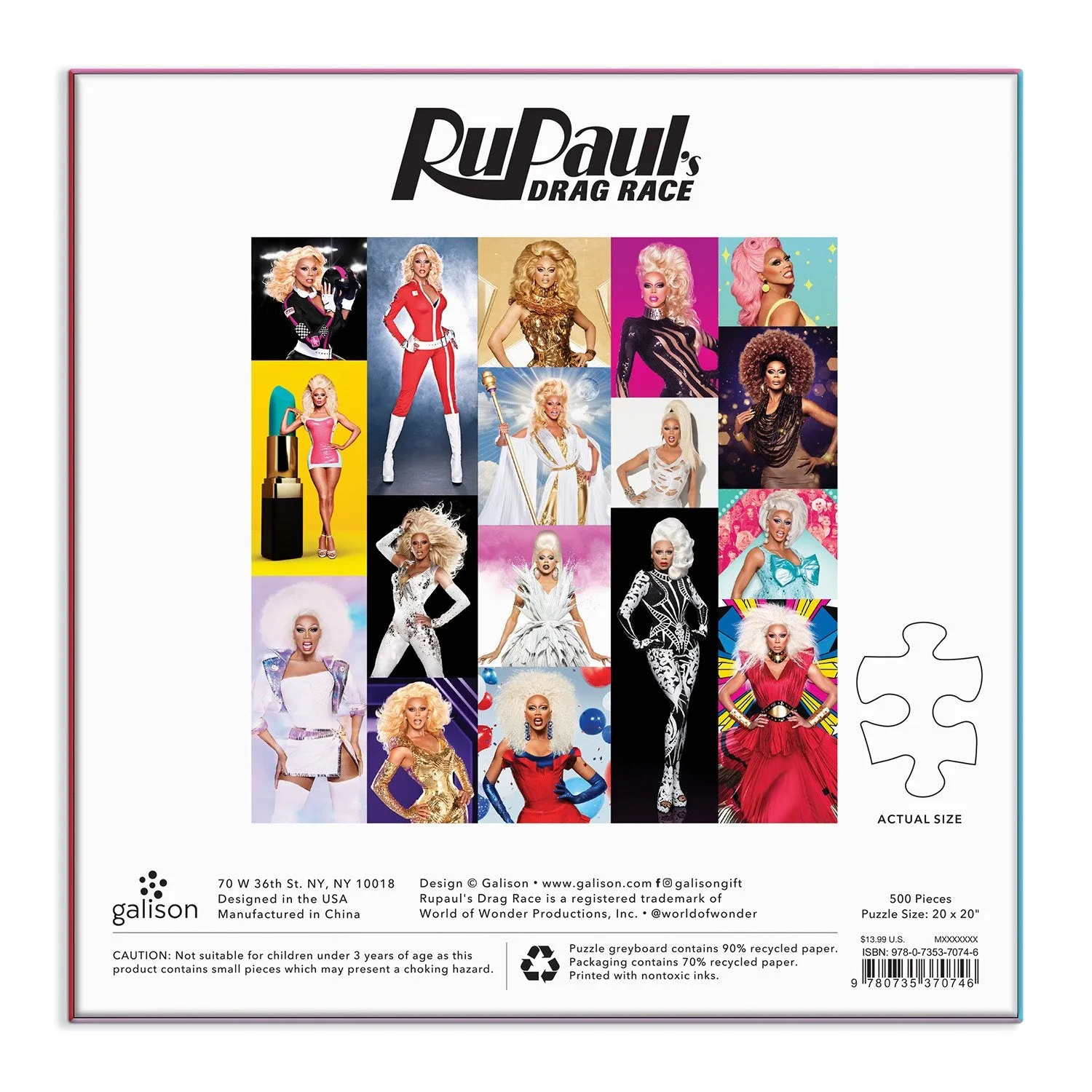 Galison RuPaul's Drag Race puslespil 500 brikker fotos