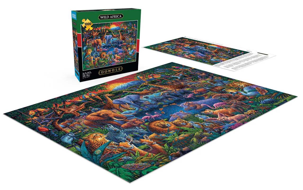 Buffalo Games Eric Dowdle Wild Africa puslespil 1000 brikker savanne