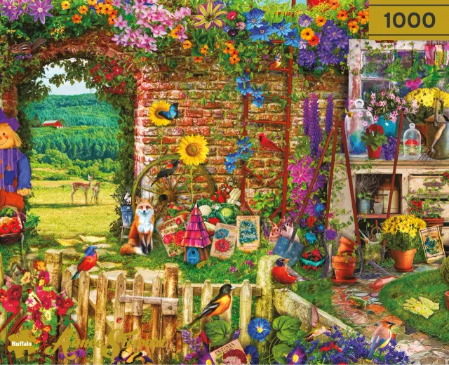 Buffalo Games Buffalo Gold Garden Gate 1000 puslespil havemotiv