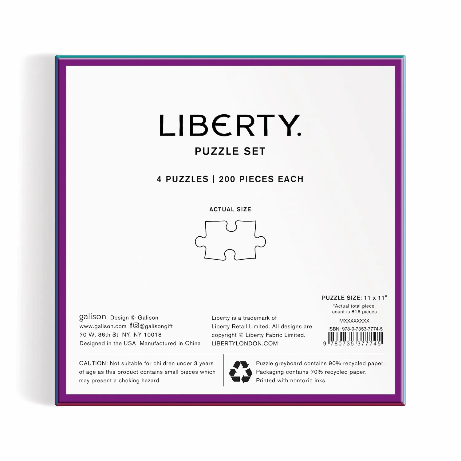 Galison Liberty Power of Love puslespil 4 x 200 brikker blomster