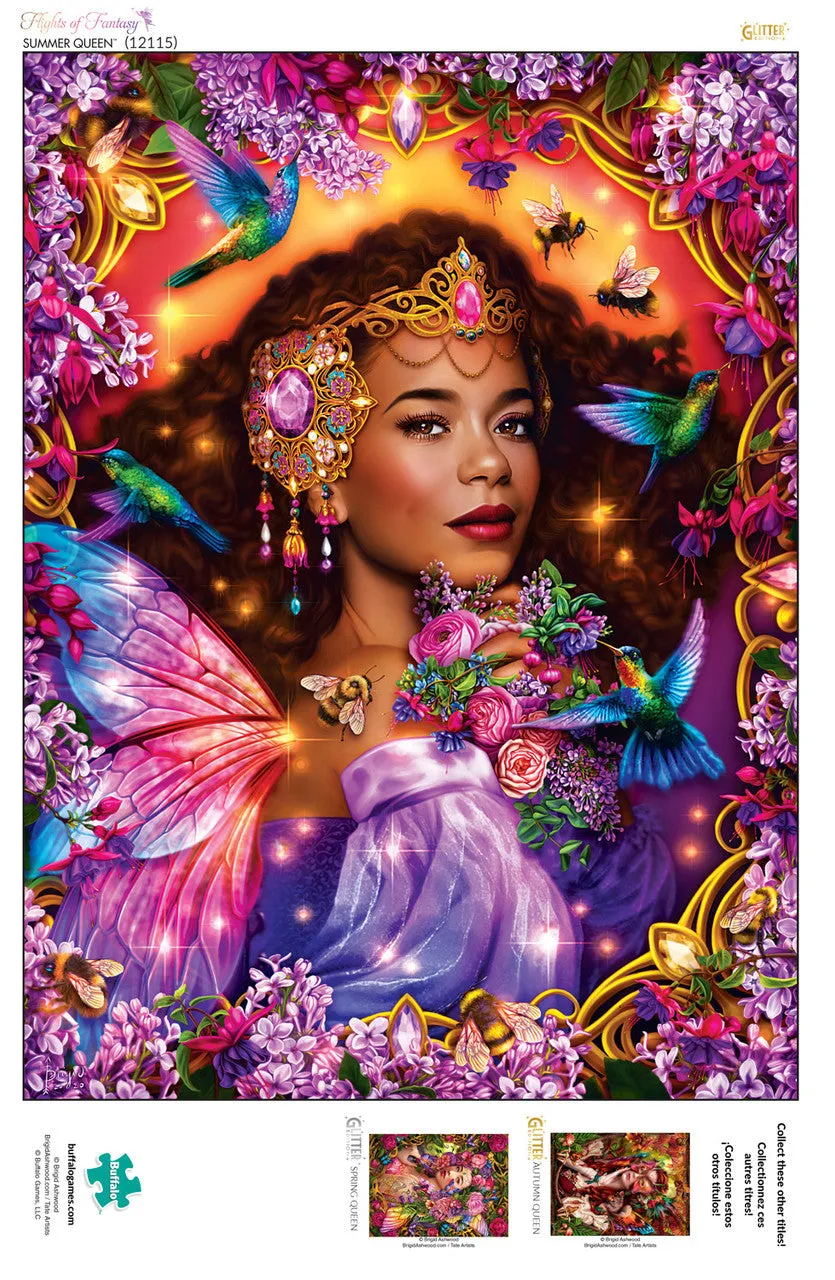 Buffalo Games Flights of Fantasy Summer Queen puslespil 1000 brikker glitter