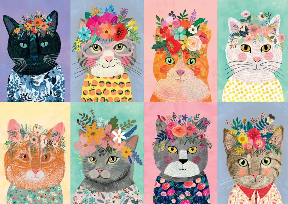 Buffalo Games Mia Charro Cat Crowns puslespil 500 brikker
