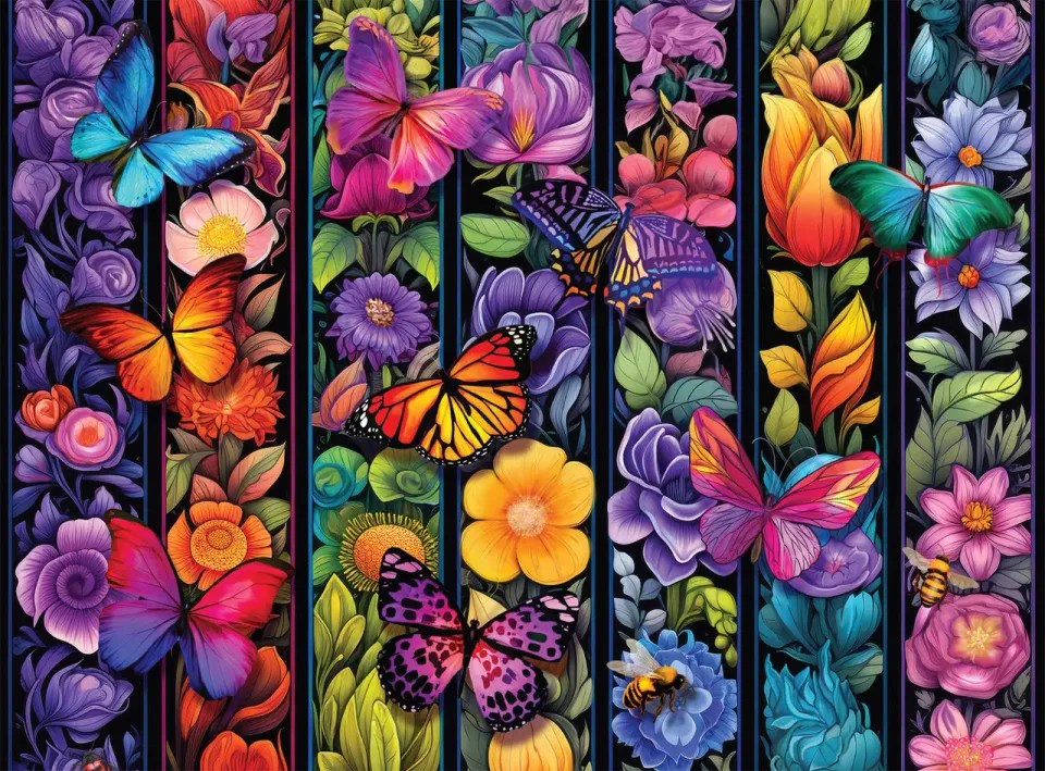 Buffalo Games Signature Flowers and Flyers puslespil 1000 brikker