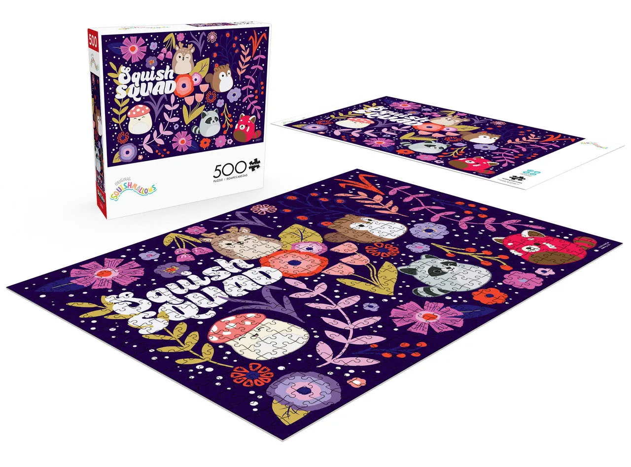 Buffalo Games Squishmallow Squish Squad puslespil 500 brikker blomster