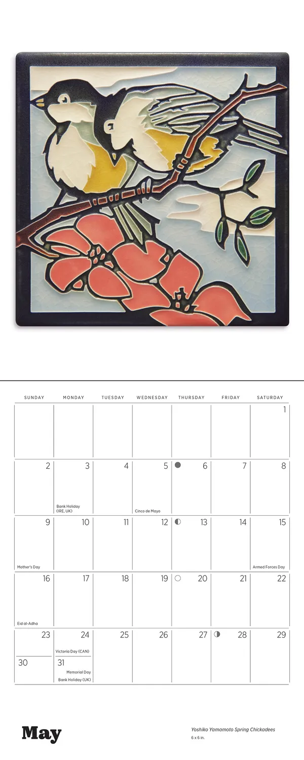 Pomegranate Arts & Crafts Tiles mini vægkalender 2027