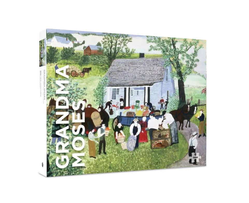 Pomegranate Grandma Moses Moving Day puslespil 1000 brikker gård