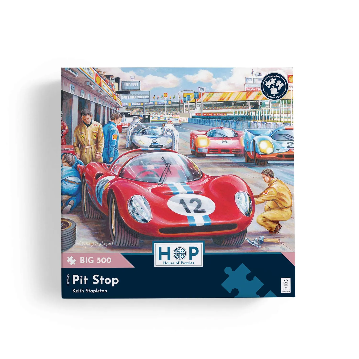 House of Puzzle BIG 500 Pit Stop puslespil 500 biler