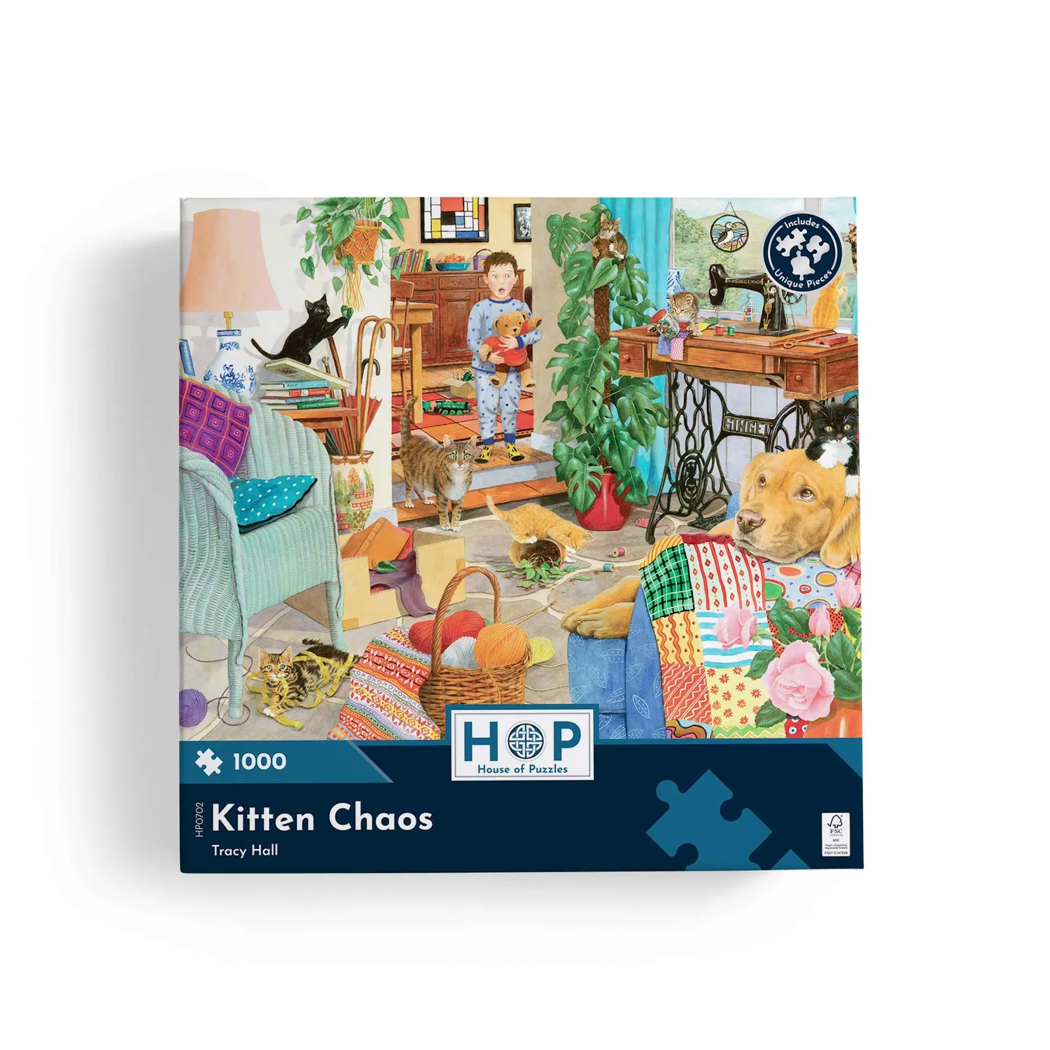 House of Puzzles Kitten Chaos puslespil 1000 brikker killinger