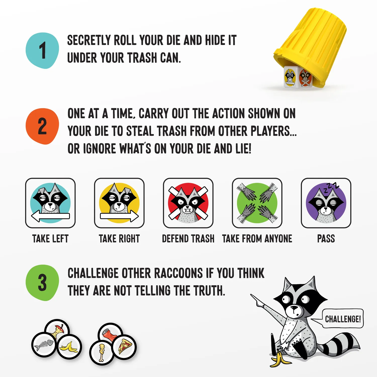 Buffalo Games Lying Cheating Raccoons terningspil bluffspil