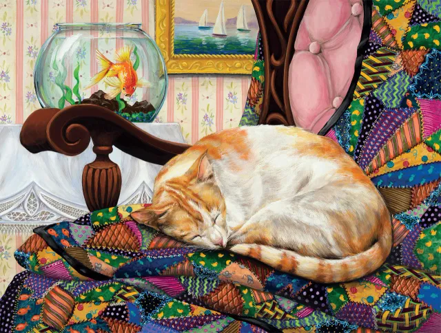Buffalo Games Cats Sleeping Quilt Cat puslespil 750 brikker