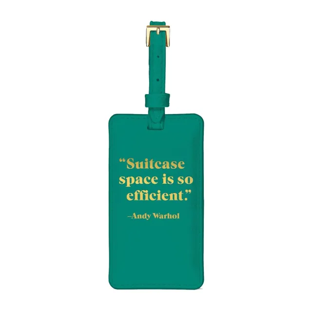 Galison Warhol Quotation kuffertmærke teal vegansk