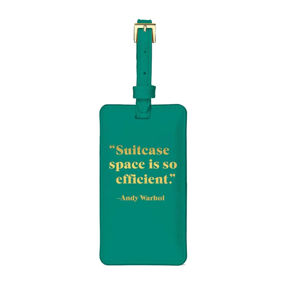 Galison Warhol Quotation kuffertmærke teal vegansk