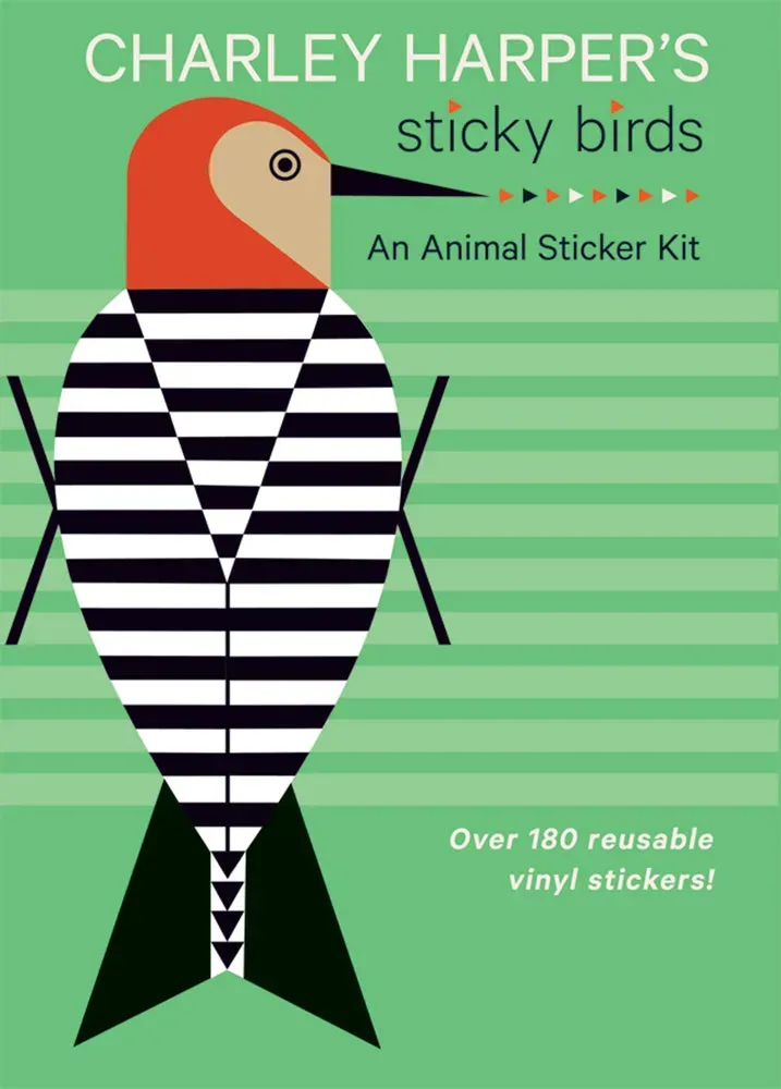 Pomegranate Charley Harper Sticky Birds klistermærkesæt 12 fugle