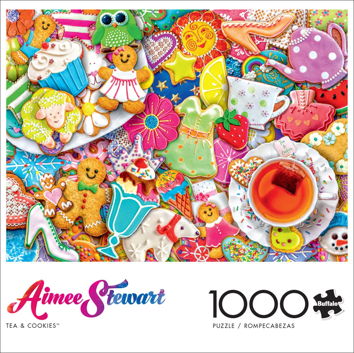 Buffalo Games Aimee Stewart Tea and Cookies puslespil 1000 brikker kager