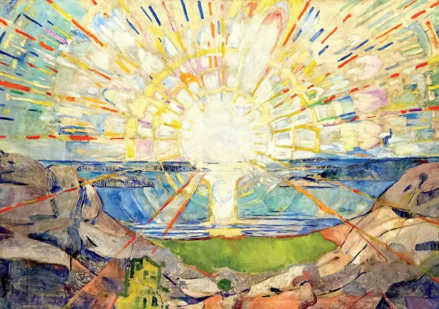 Pomegranate Edvard Munch The Sun fødselsdagskort sol