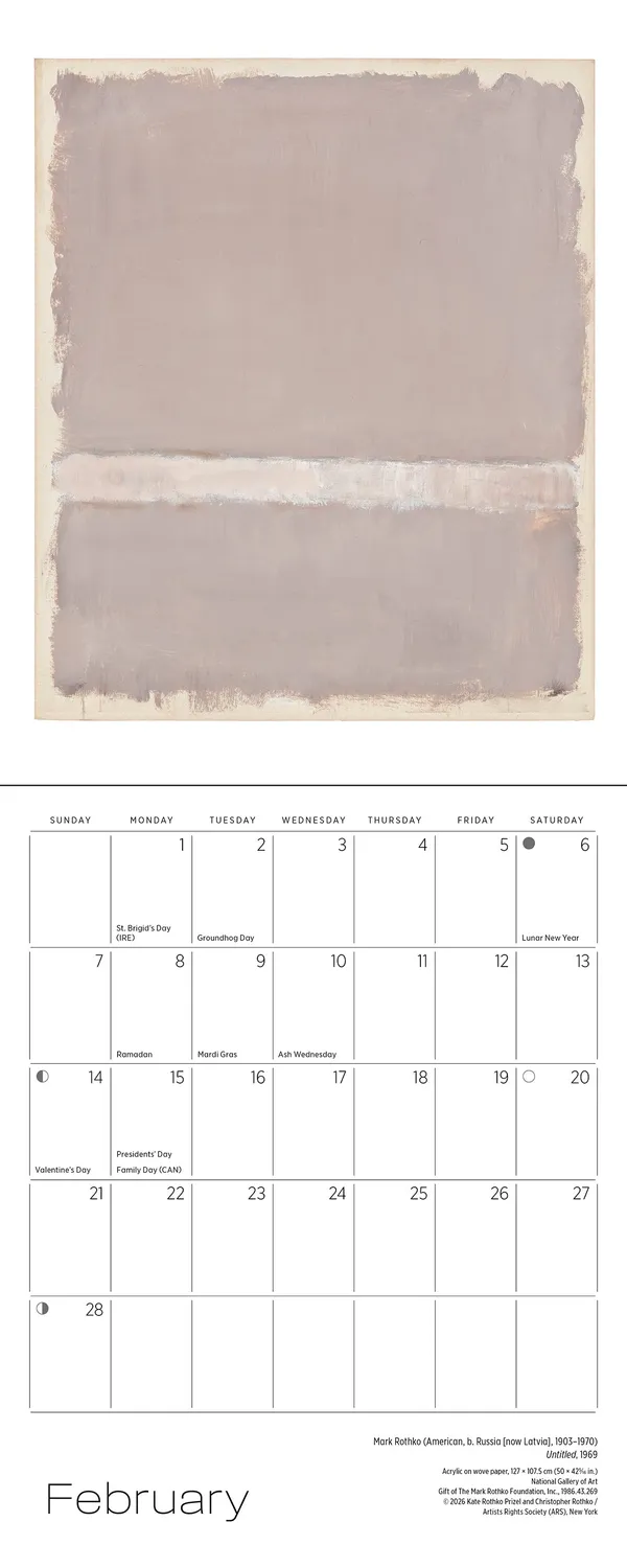 Pomegranate Rothko 2027 mini vægkalender