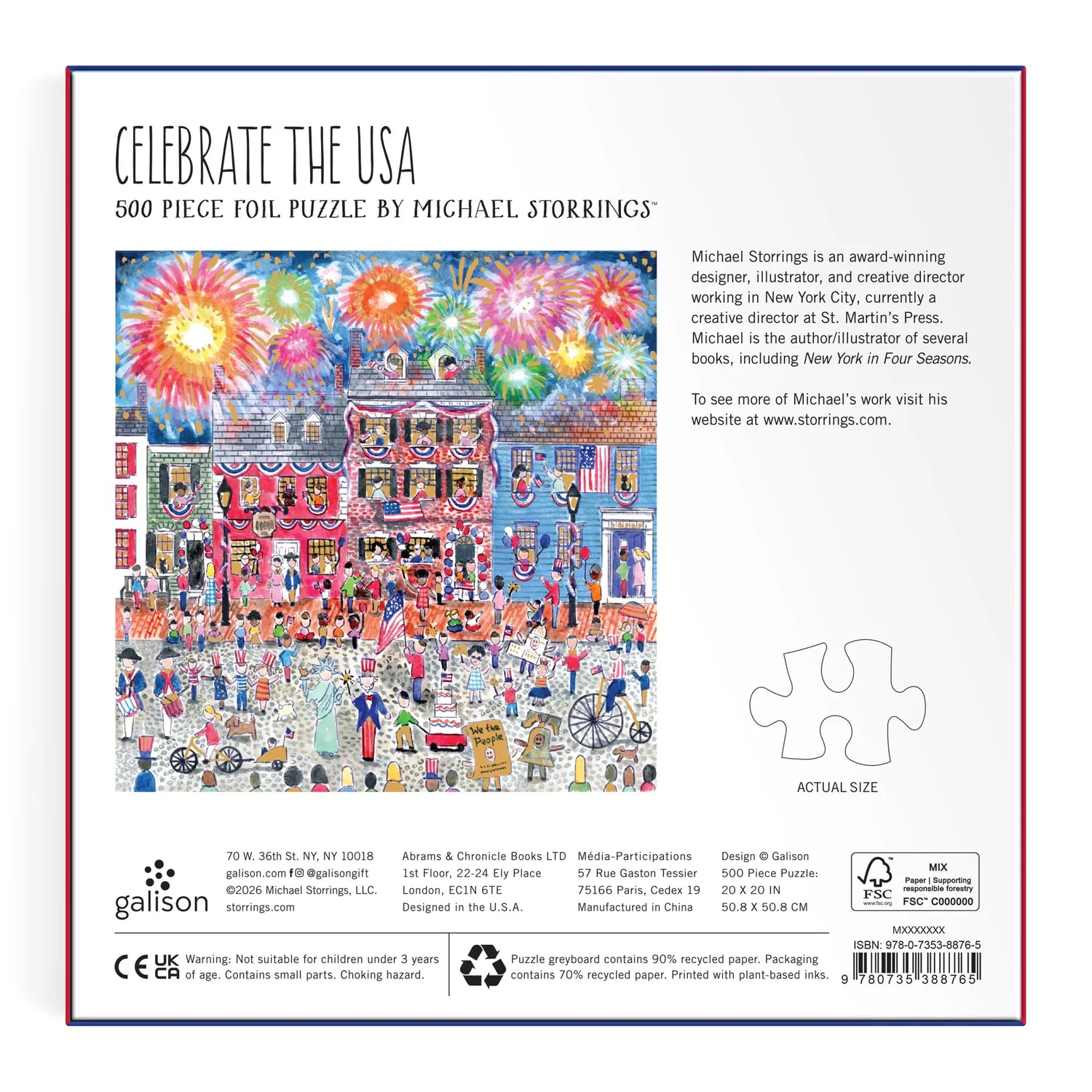 Good Puzzle Co. Michael Storrings Celebrate USA puslespil 500 folie