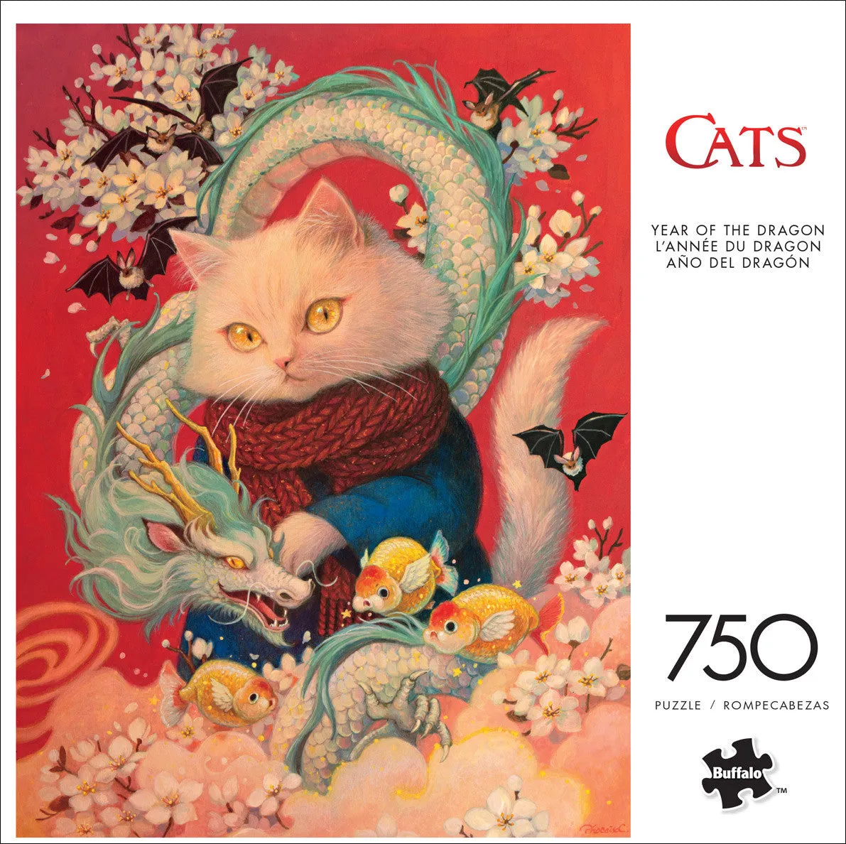 Buffalo Games Cats Year of the Dragon puslespil 750 brikker