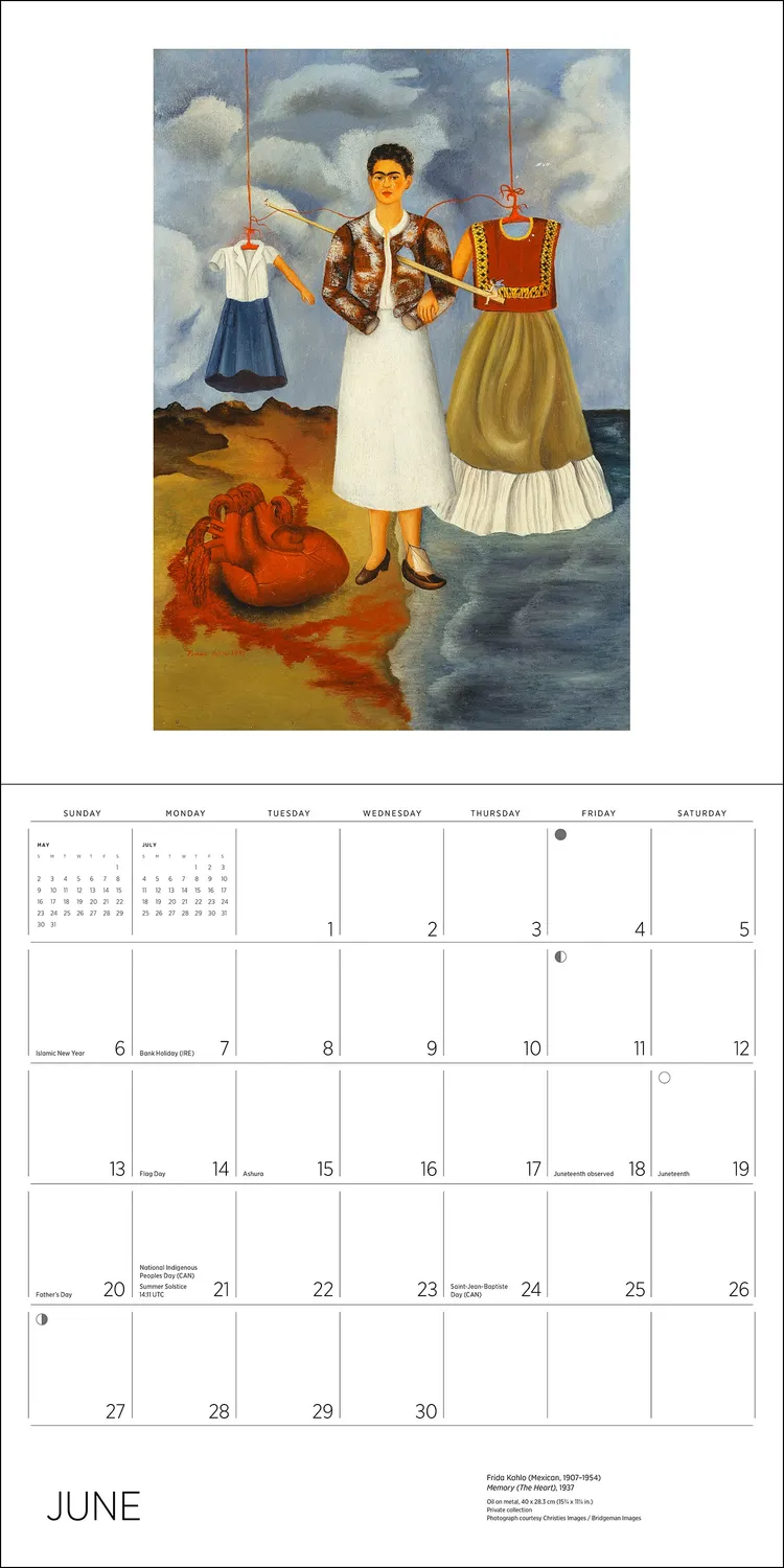 Pomegranate Frida Kahlo 2027 vægkalender kunst 12 måneder