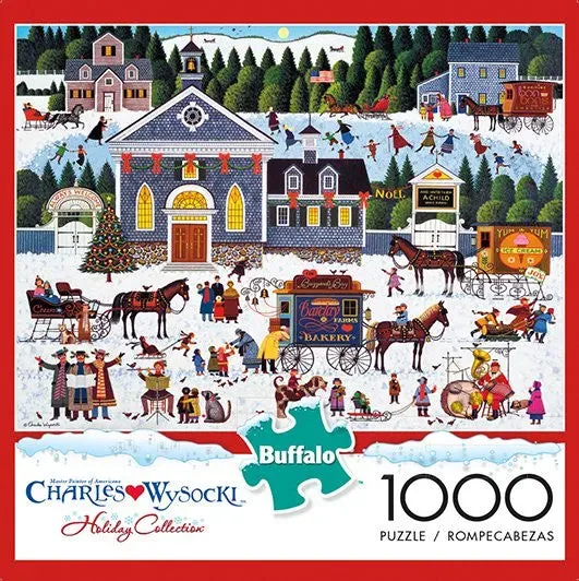 Buffalo Games Wysocki Churchyard Christmas puslespil 1000 jul