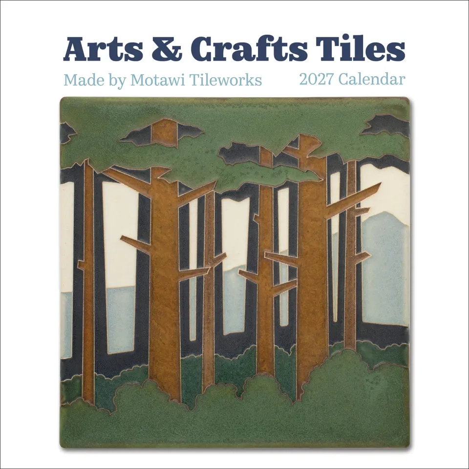 Pomegranate Arts Crafts Tiles Motawi vægkalender 2027 kakler
