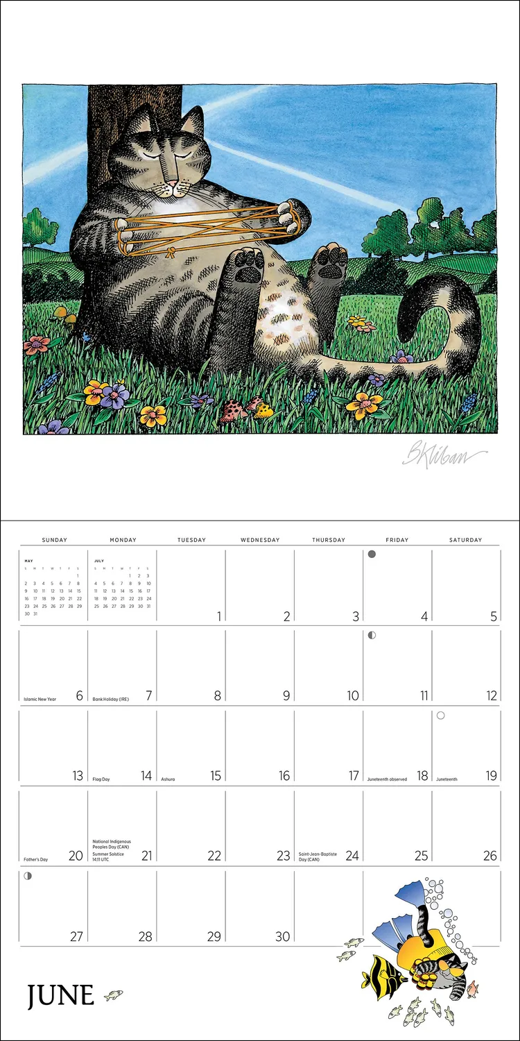 Pomegranate B. Kliban vægkalender 2027 kattehumor