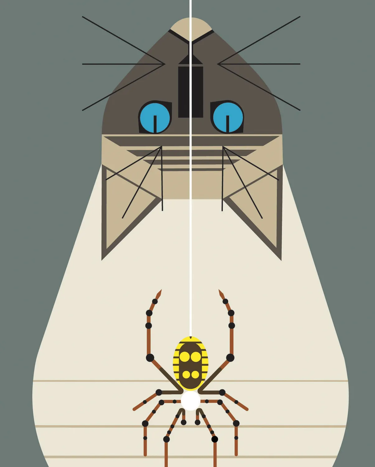 Pomegranate Charley Harper Along Came a Spider bogmærke kat