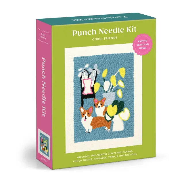 Good Puzzle Co. Corgi Friends punch needle sæt broderi