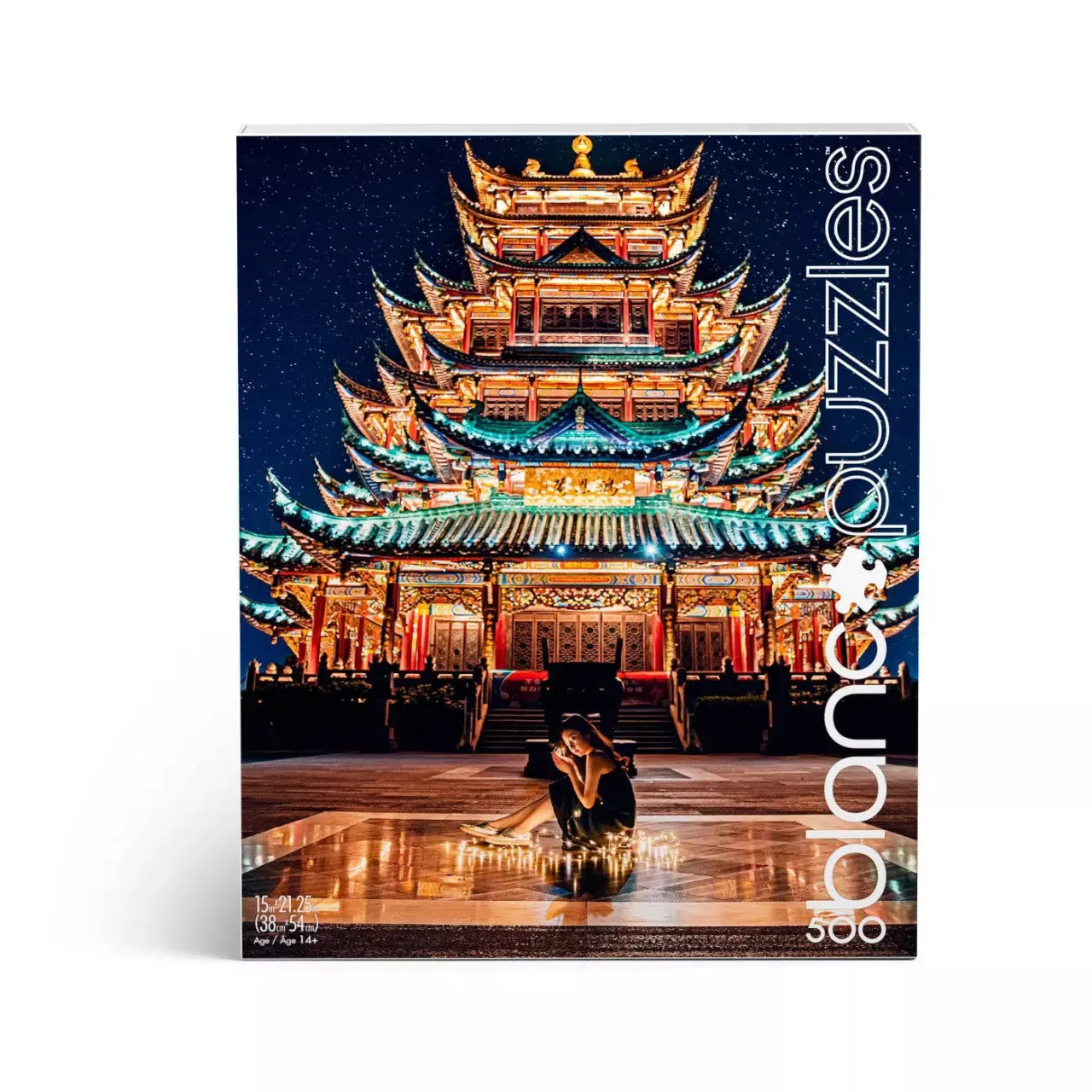 blanc Chongqing Temple at Night puslespil 500 brikker nat