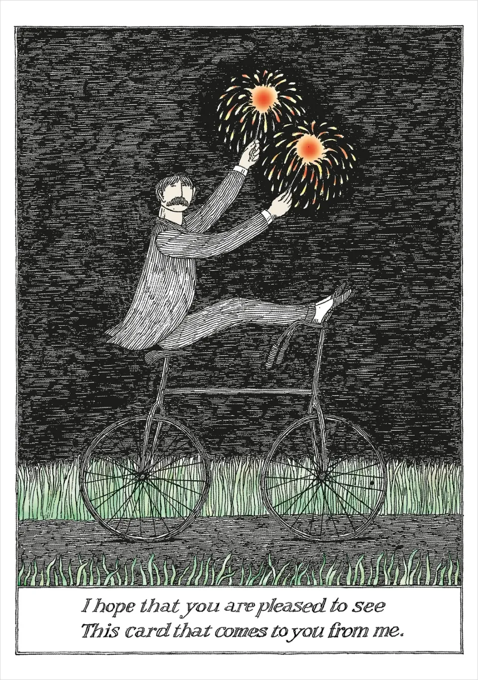 Pomegranate Edward Gorey Pleased to See fødselsdagskort humor