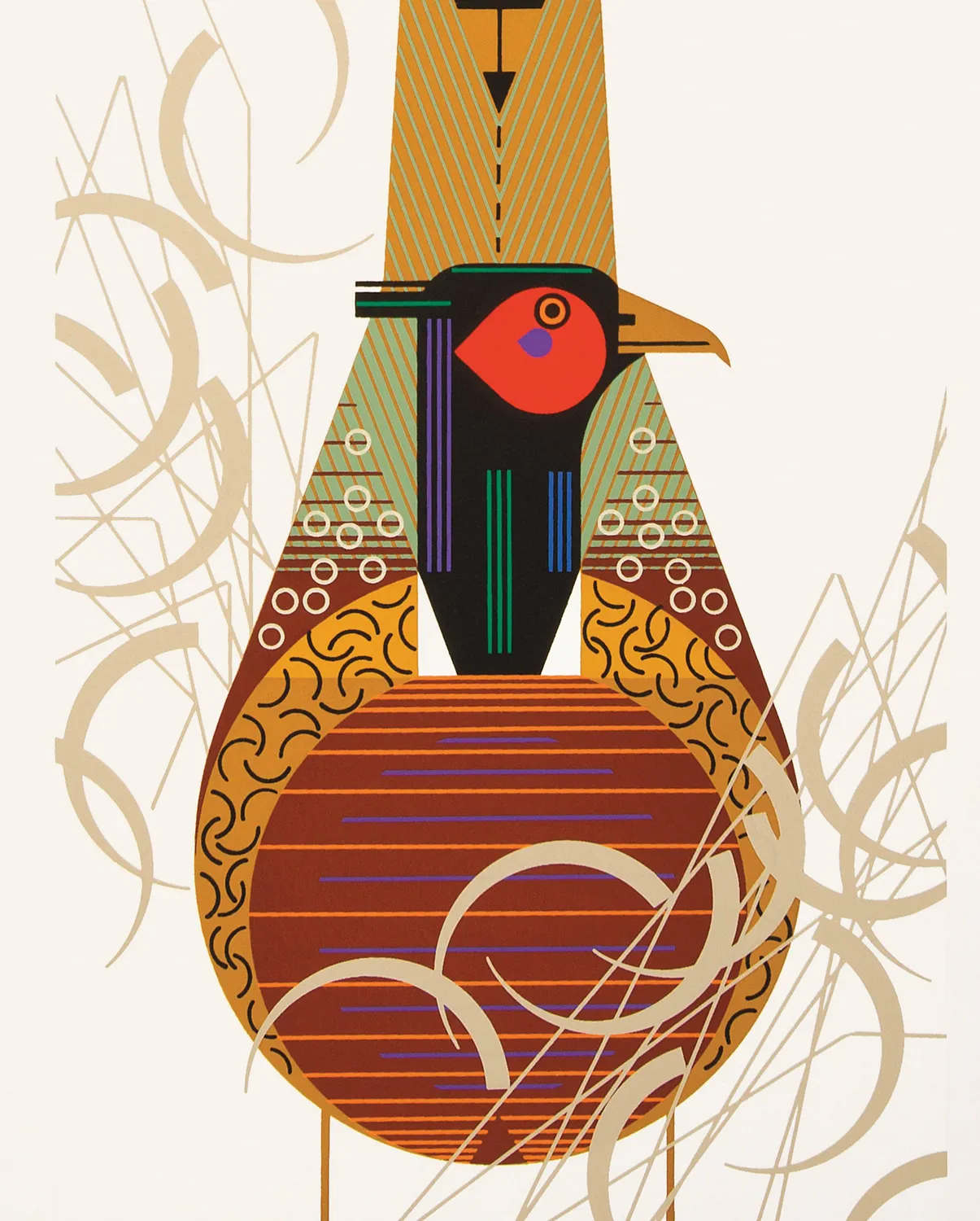 Pomegranate Charley Harper Phancy Pheathers bogmærke