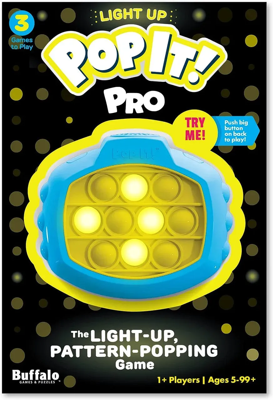 Buffalo Games Pop It! Pro Light Up fidgetspil med lys