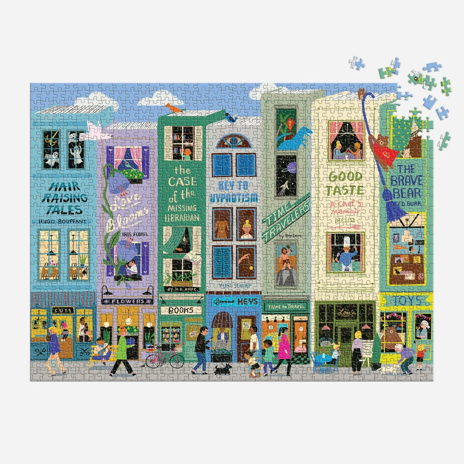 Good Puzzle Co. Anne Bentley Main Street Books puslespil 1000 brikker bymotiv