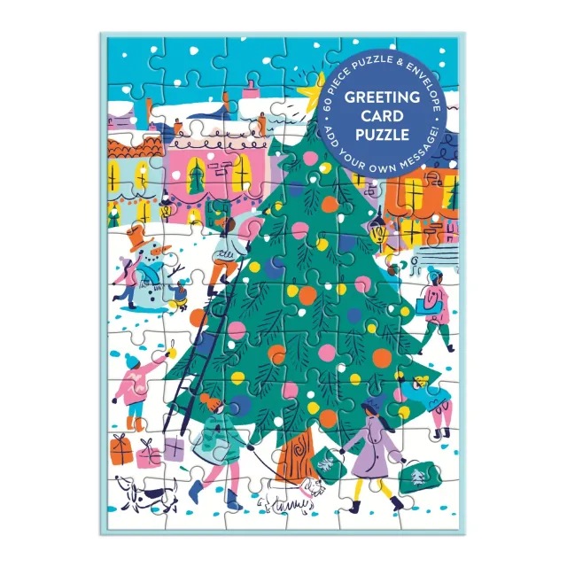 Good Puzzle Co. Merry & Bright lykønskningskort puslespil 60 brikker
