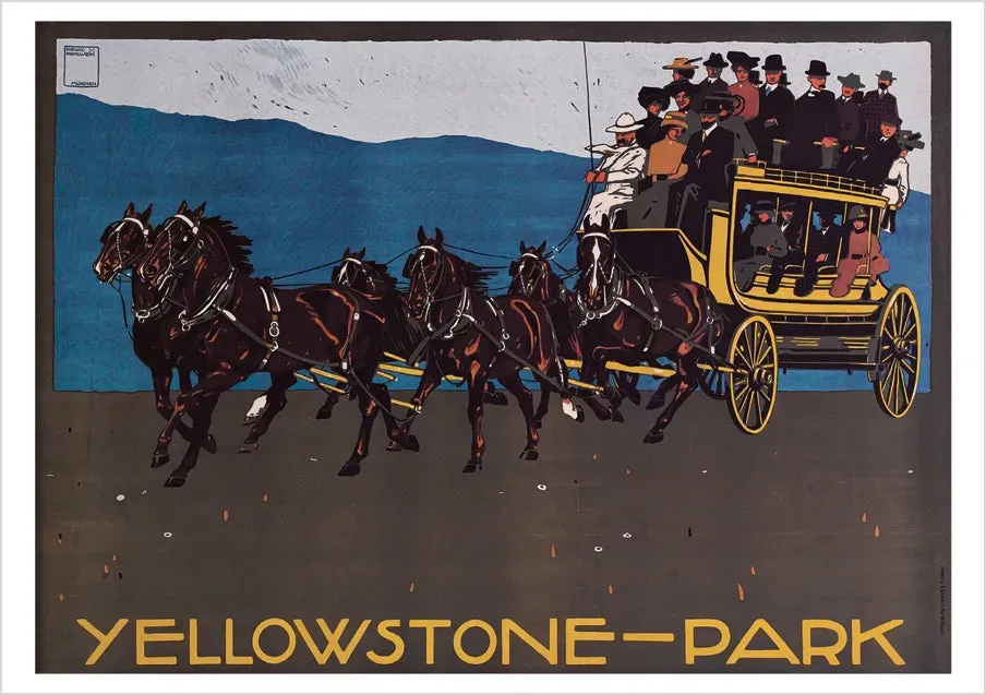 Pomegranate Ludwig Hohlwein Yellowstone Park postkort
