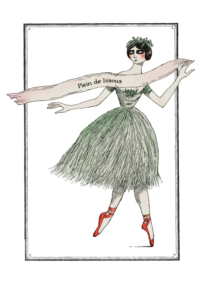 Pomegranate Gorey Ballerina enkeltkort humor