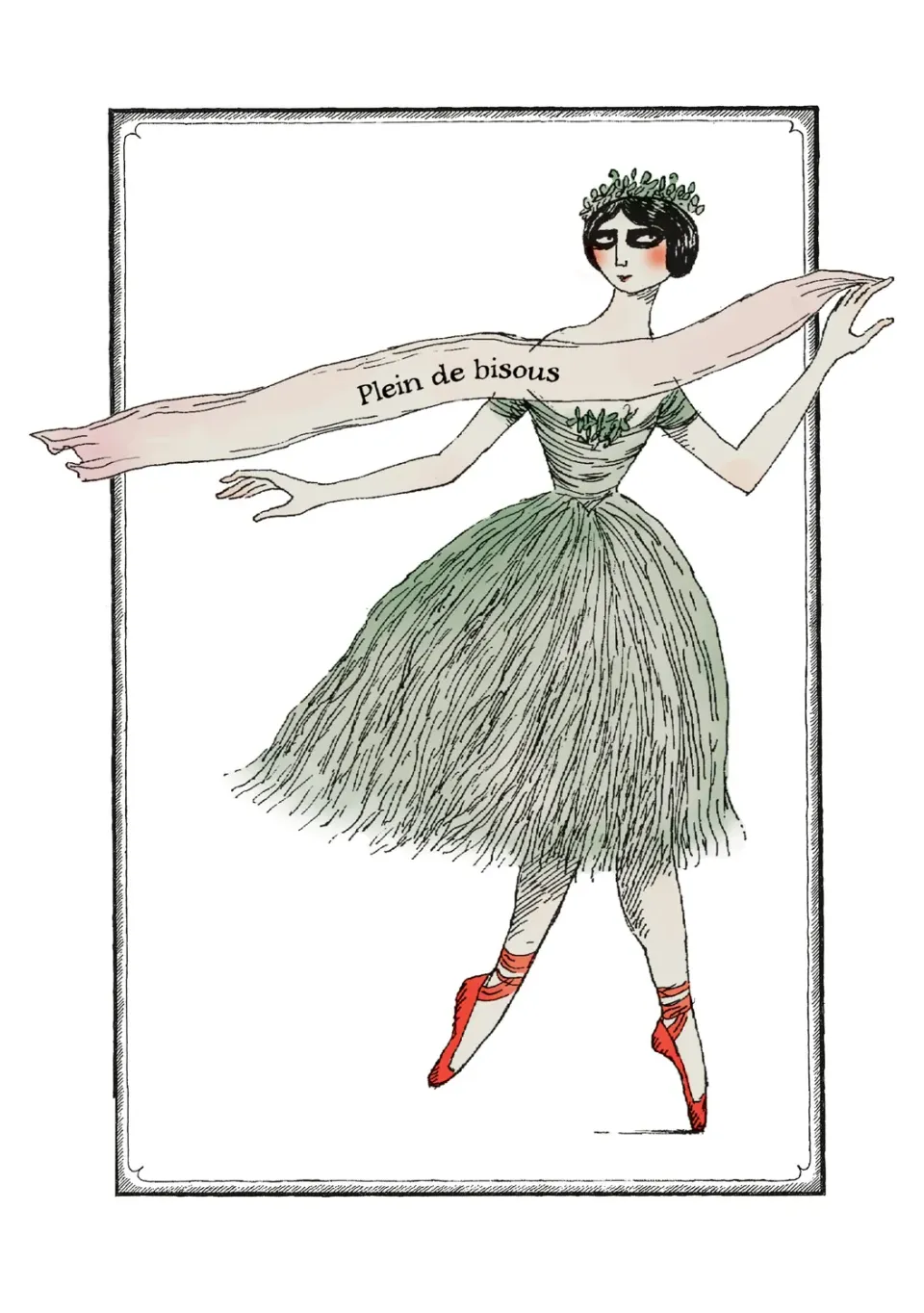 Pomegranate Gorey Ballerina enkeltkort humor