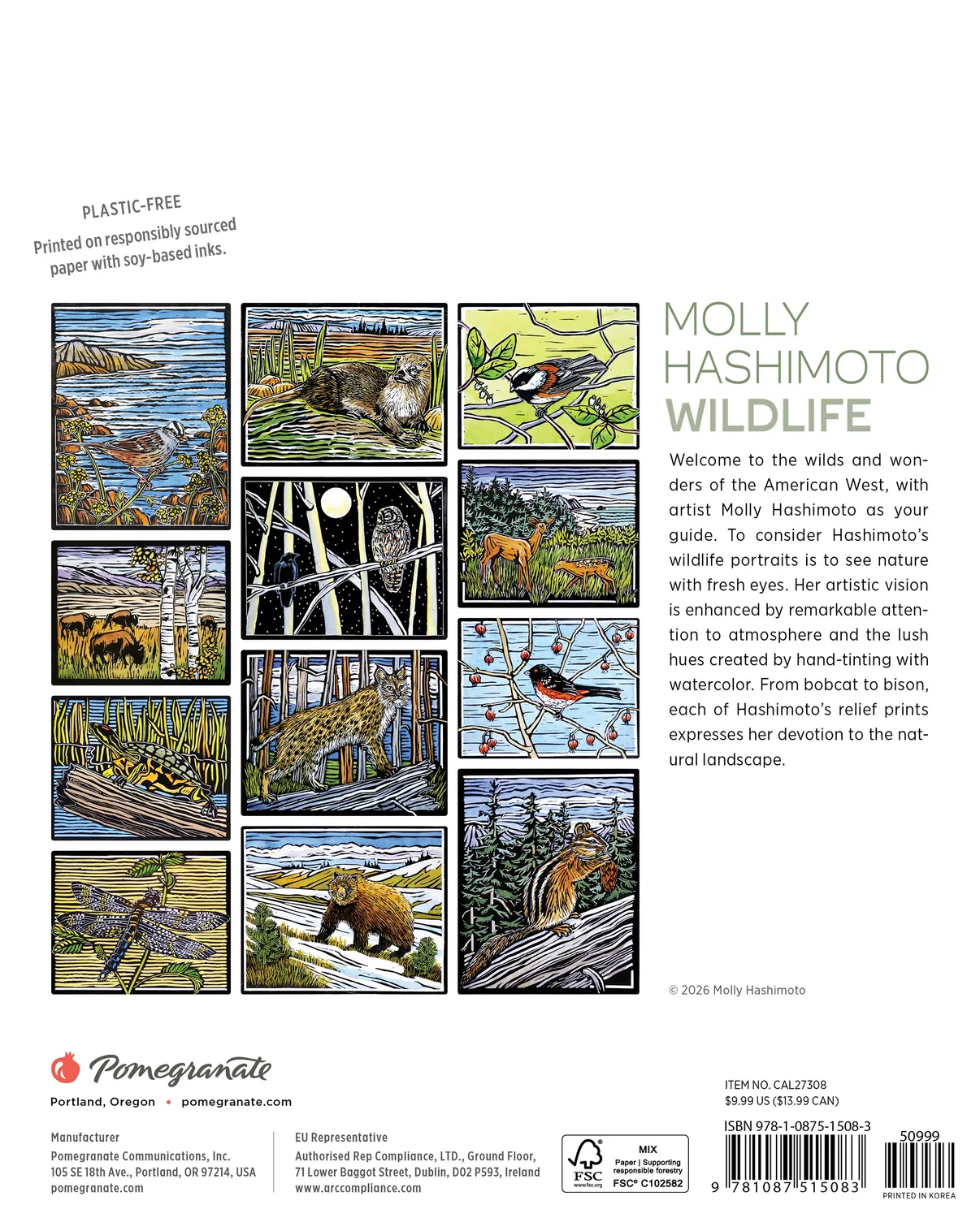 Pomegranate Molly Hashimoto Wildlife 2027 minivægkalender dyr