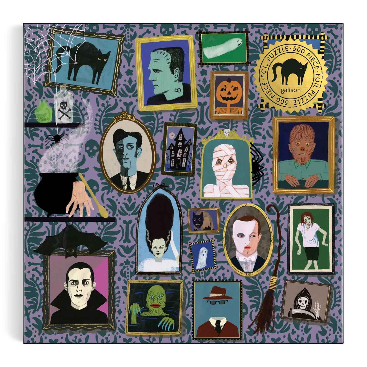 Galison Spooky Portraits puslespil 500 brikker folie