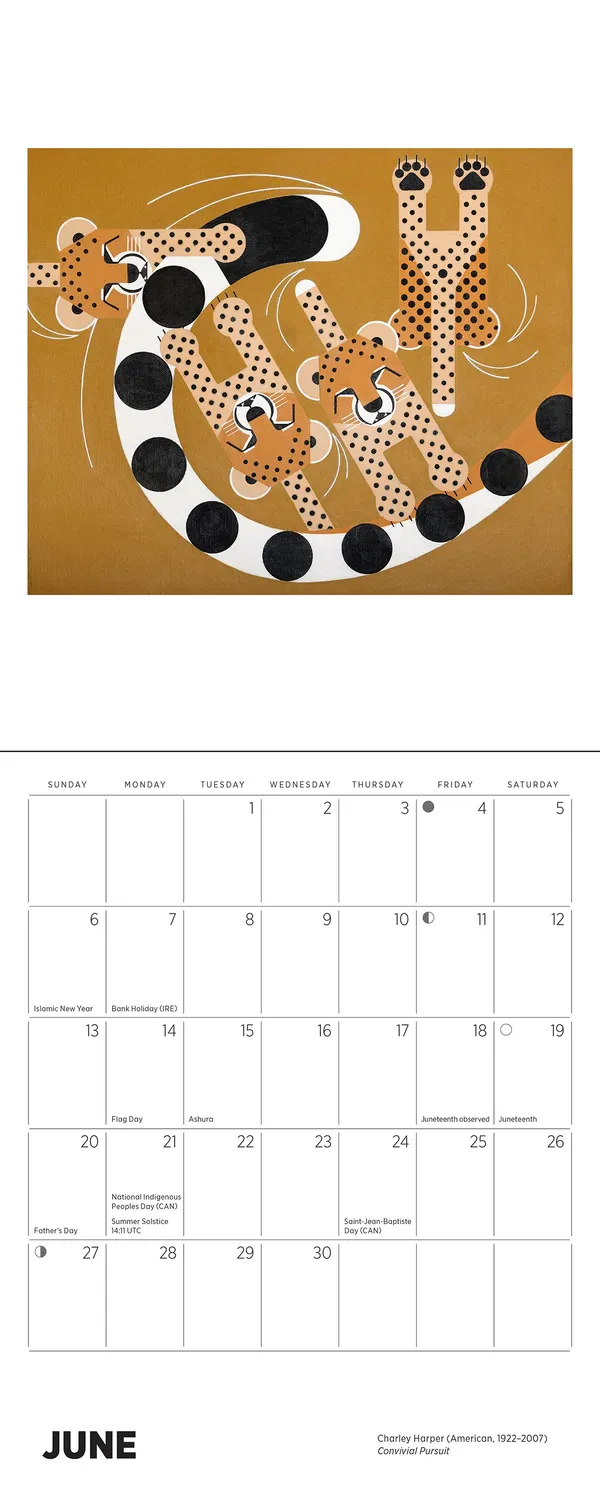 Pomegranate Charley Harper 2027 minivægkalender fugle 12 mdr